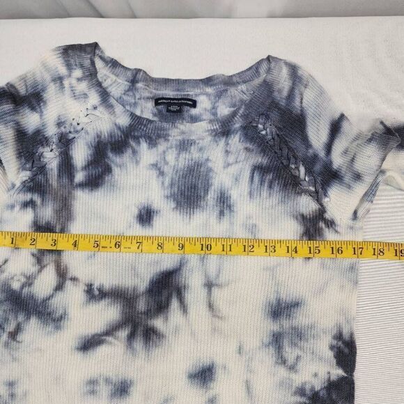 AE American Eagle Women's Size Small Tie Dye Crocheted Sweater Top Long Sleeve C - Picture 3 of 6